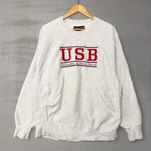 Vintage Reverse Weave Sweatshirt Heather Grey University at Stony Brook USB XXL